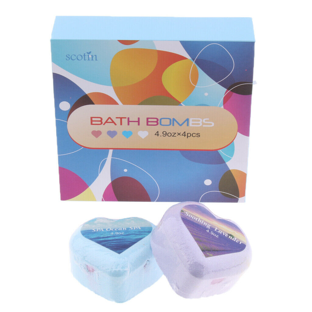 4 Pieces Essential Oil Aroma Bath Salts Balls, Handmade Natural Scented, Body