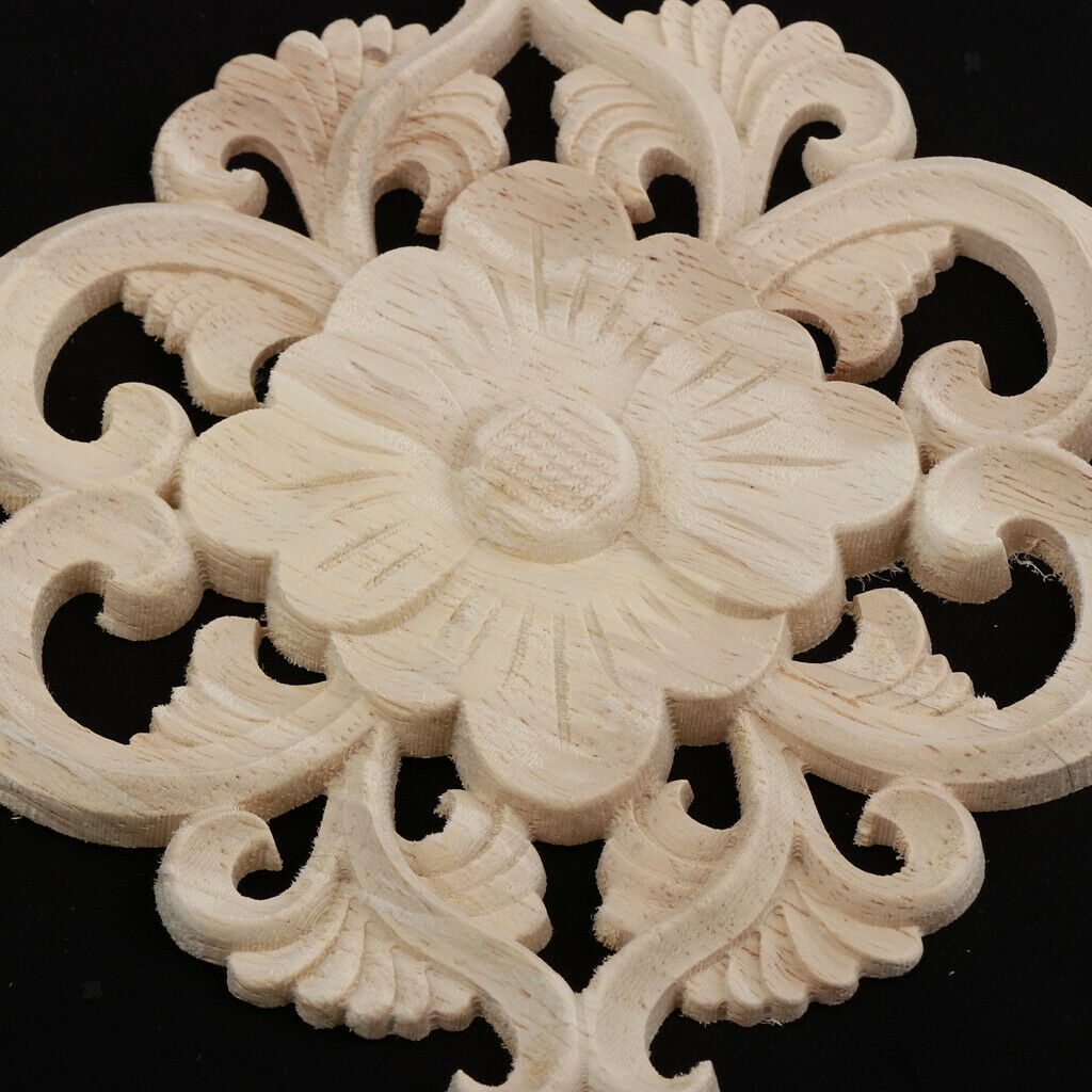 DIY Wooden Carved Corner Applique Frame Furniture Craft Cabinet Corner Decor