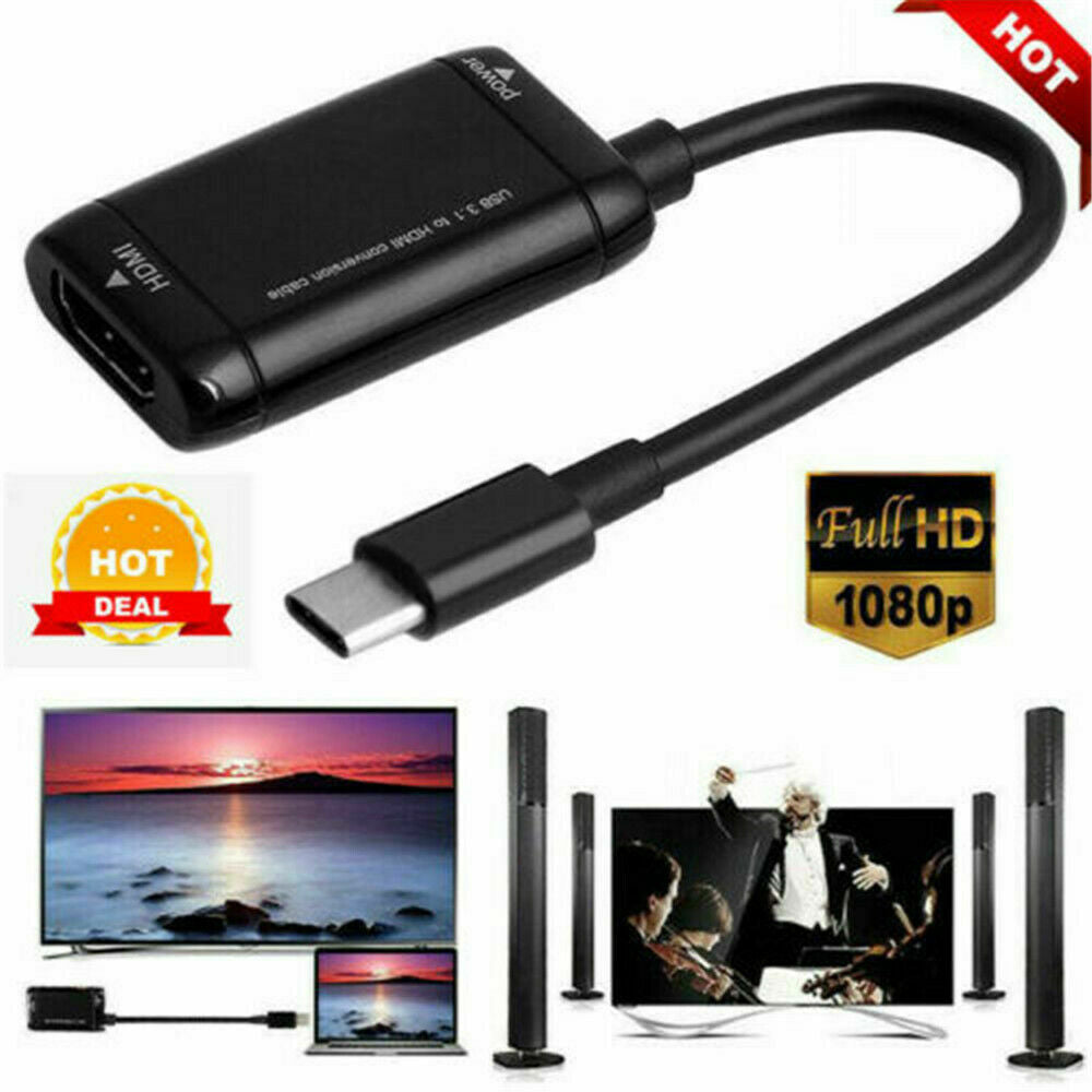 US-Type C USB to HDMI Adapter Converter Cable for Android Phone Smartphone HD TV