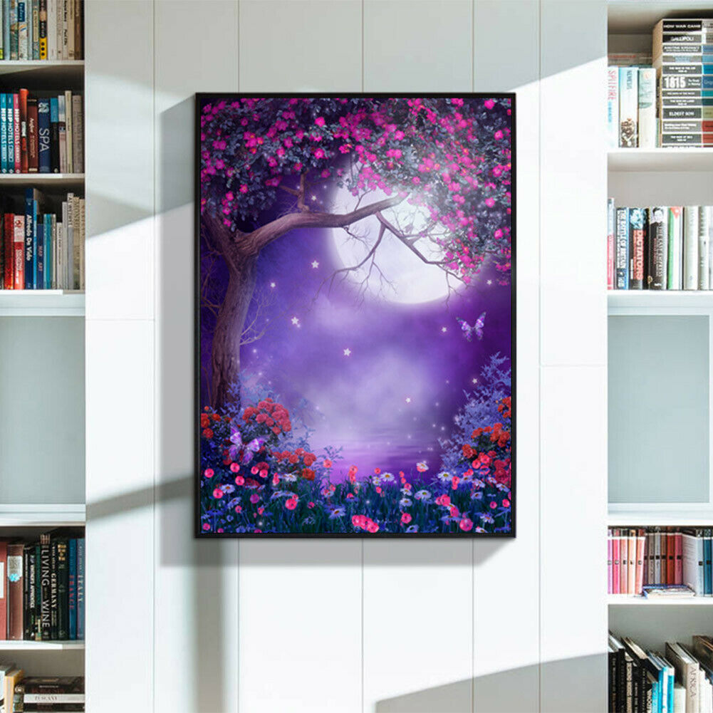 5D DIY Moon Tree Diamond Painting Full Drill Embroidery Cross Stitch Kits @