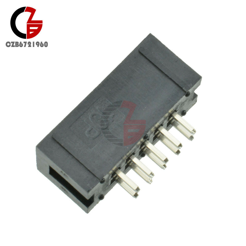 10PCS 2.54mm 2x5 Pin Double Row 10 Pin Straight Male Shrouded header IDC Socket