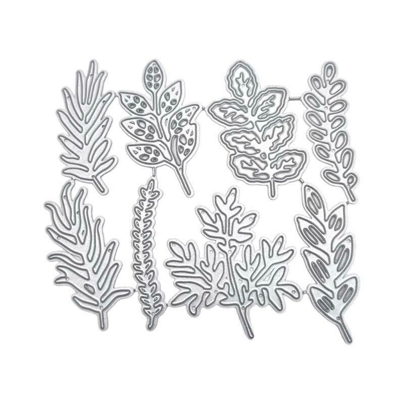 8Pcs Leaf Plants Grass Metal Cutting Die Stencil DIY Scrapboo Embossing Template