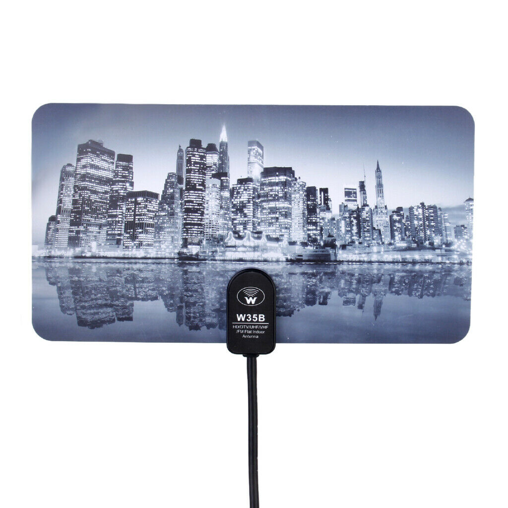 Digital TV Antenna 35dBi TV DTV HD Signal Flat Indoor Antenna 360 Â° - City