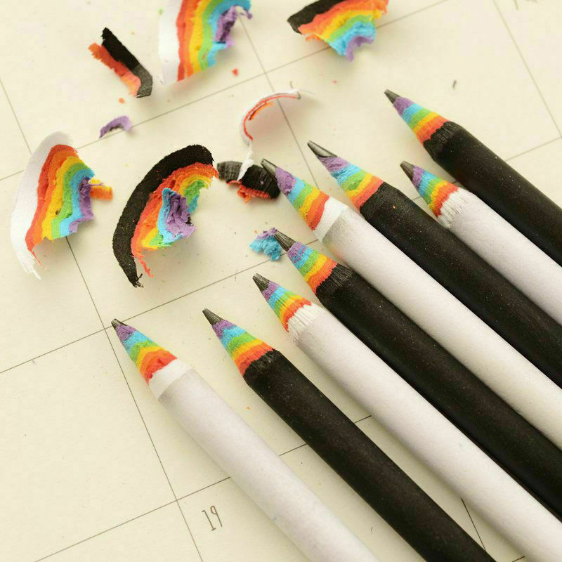 Arc-en-Ciel ColorÃ© Crayon Dessin Peinture Ã‰tudiant Enfants Papeterie 2Pcs L