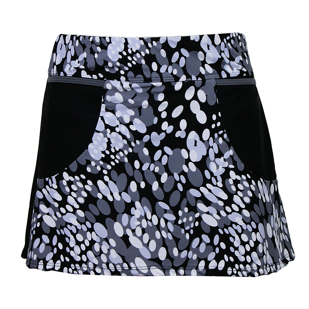 Women Oval Print Two Piece Tankini Top Skirt Bottom Swimsuit Beachwear 3XL