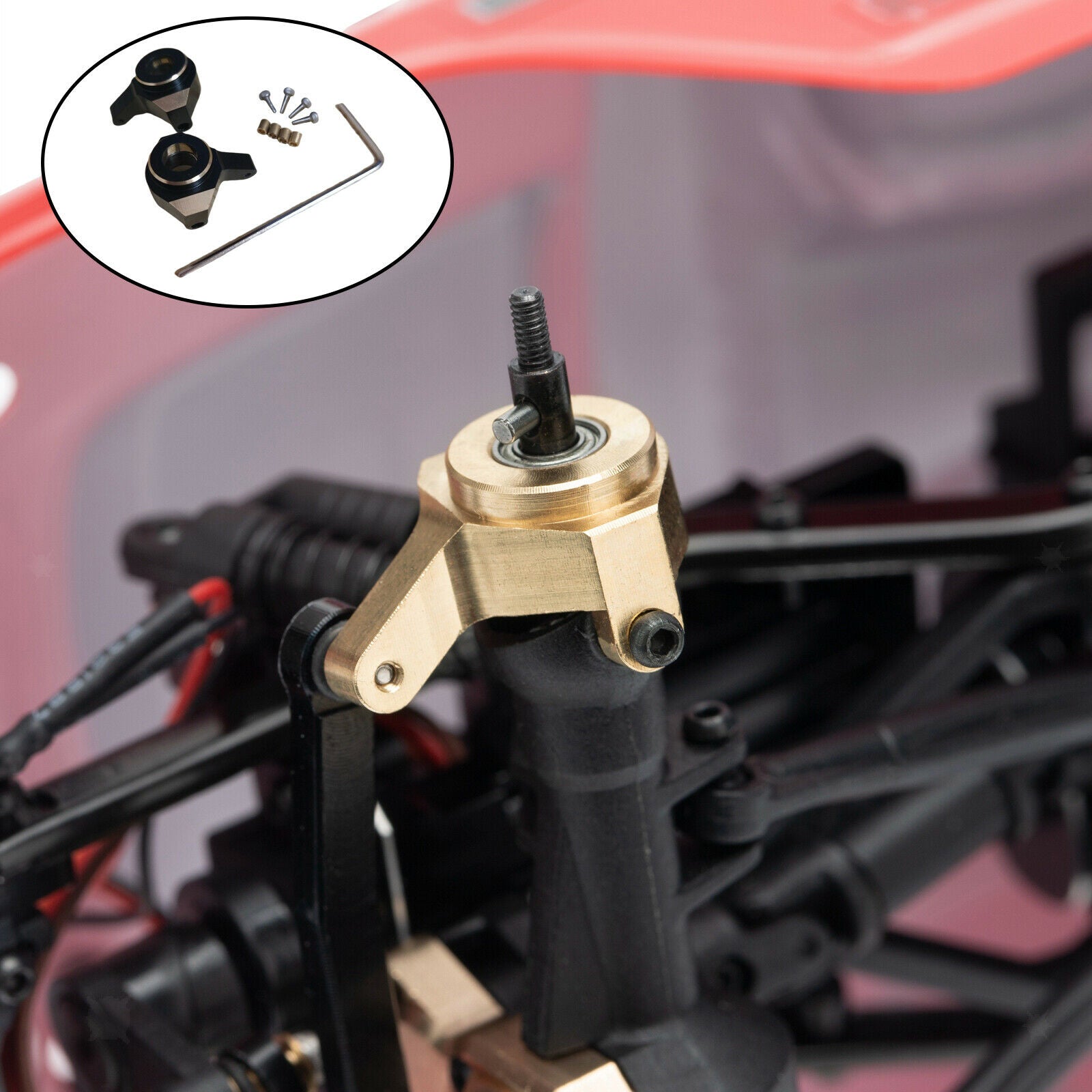 RC Car Steering Knuckle Set 2 pcs Fit for Axial SCX24 90081 Accessories