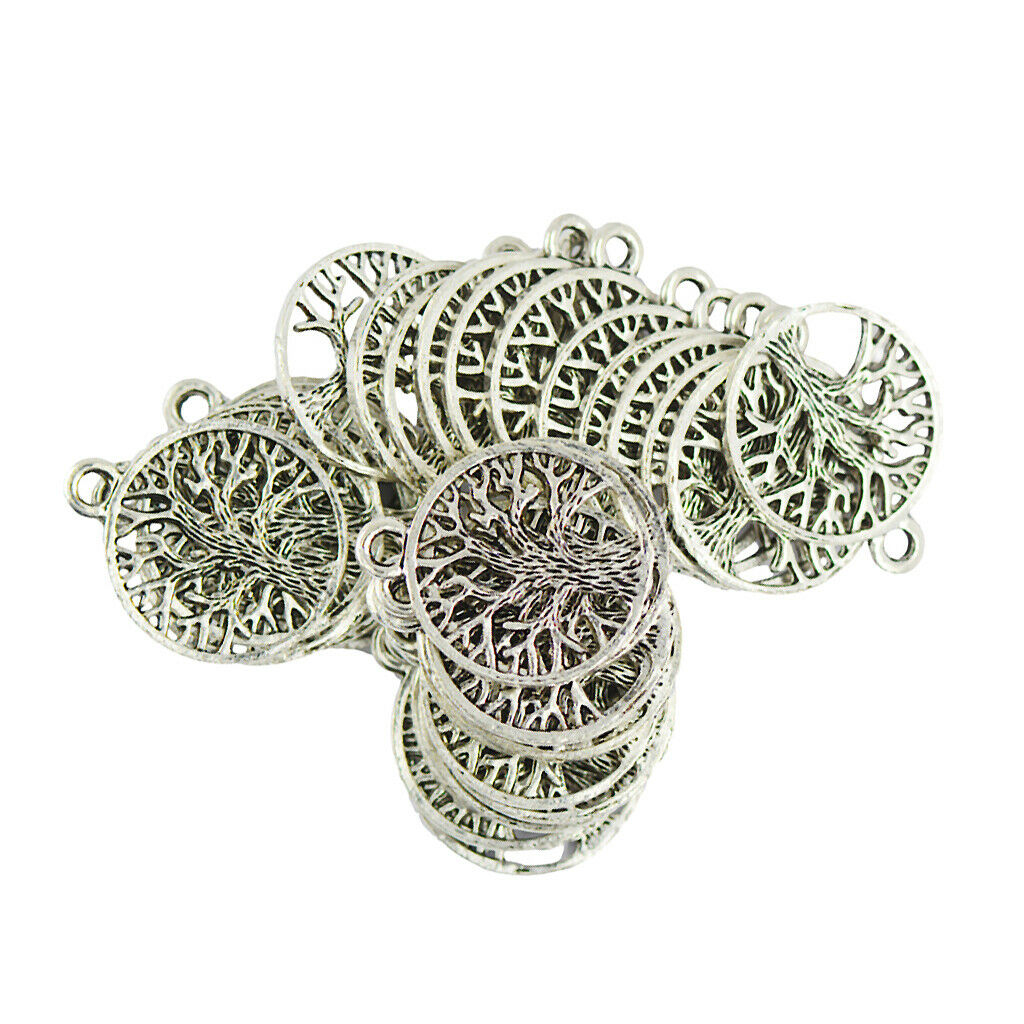 30Pcs Tree of Life Charms Pendant Beads Jewellery Making Loose Beads DIY
