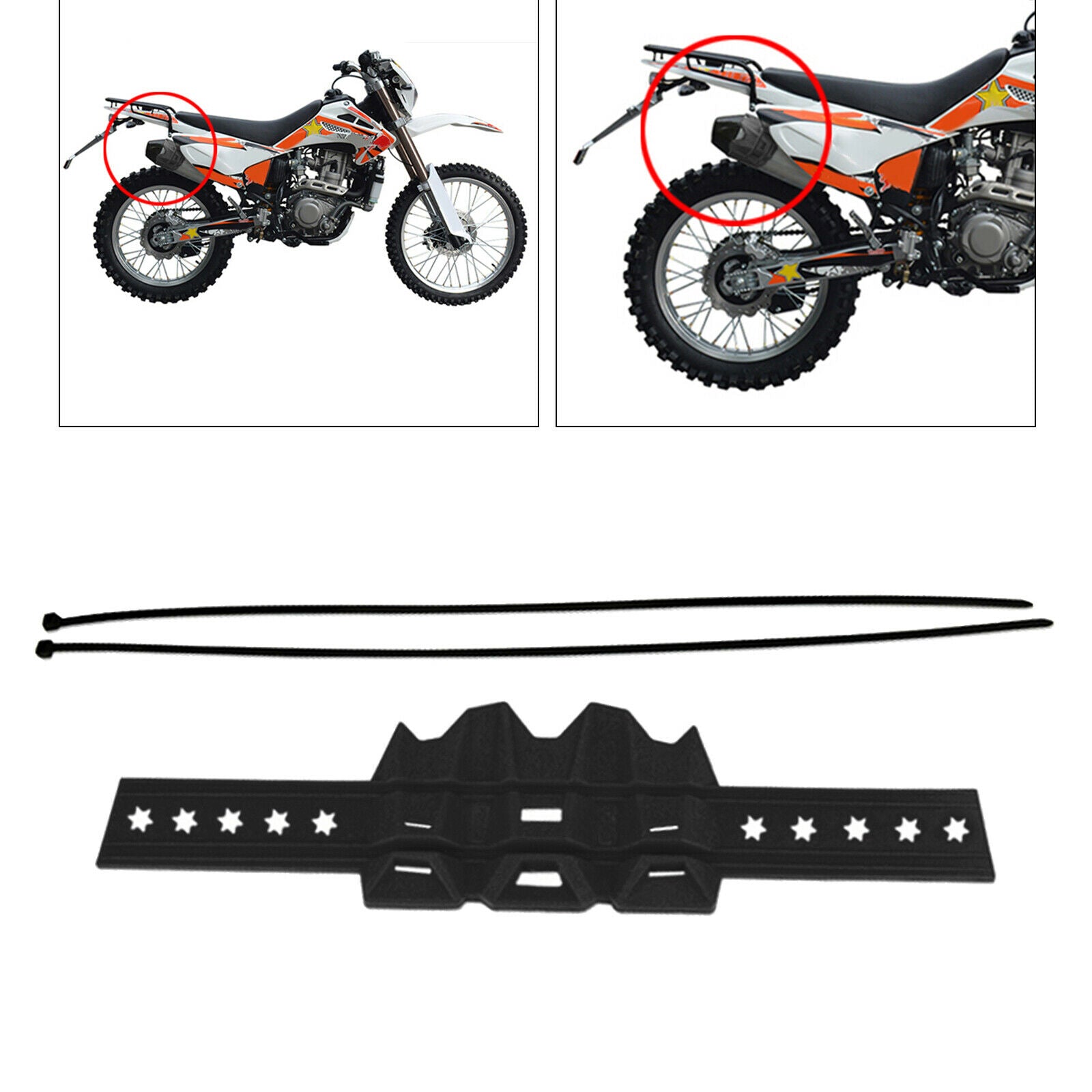 Motorcycle Exhaust Muffler Silencer Protector Motorcross Motorbike Black