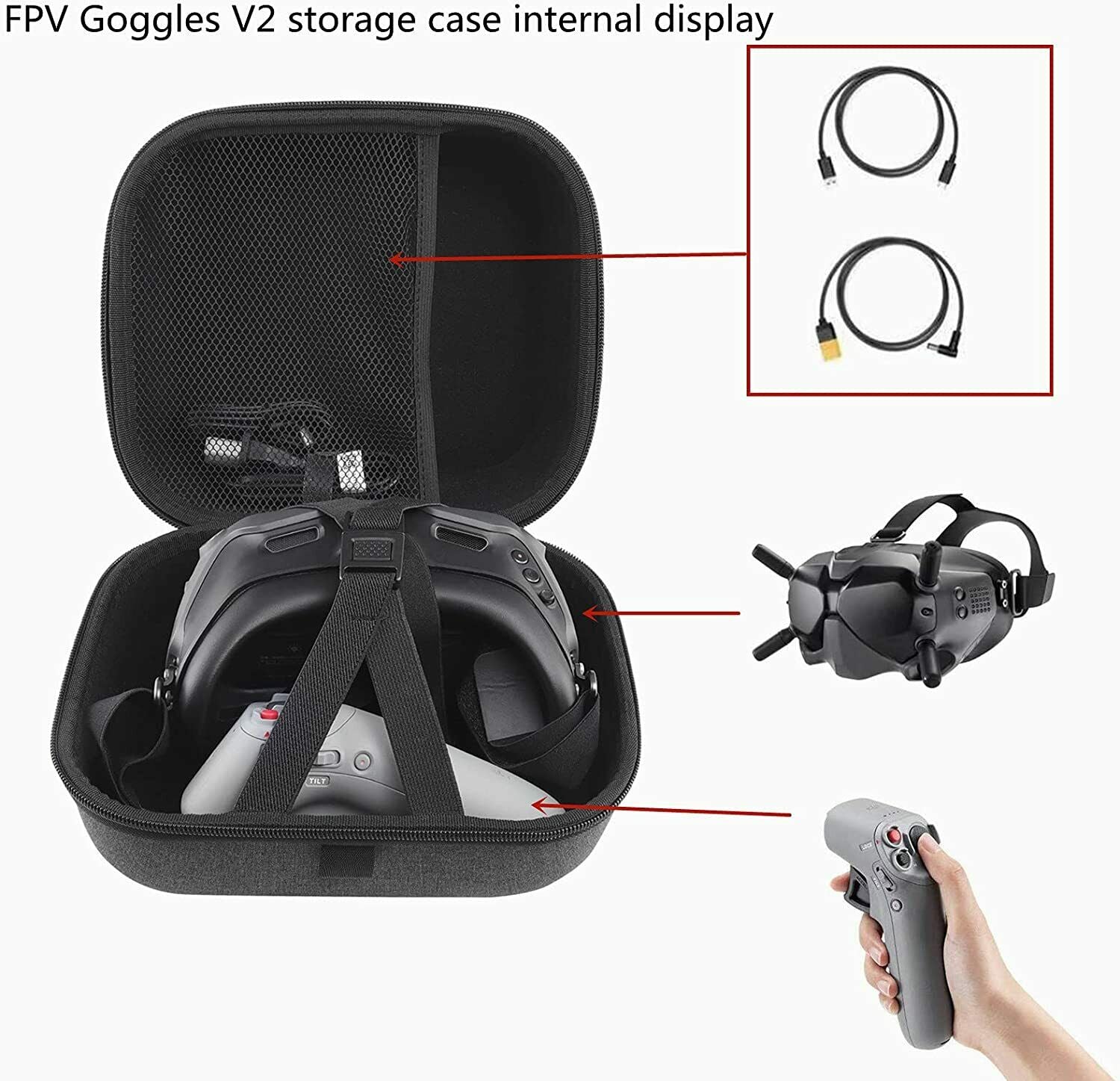 Carrying Case for DJI FPV Goggles V2,Portable DJI Goggles Hard Case suit