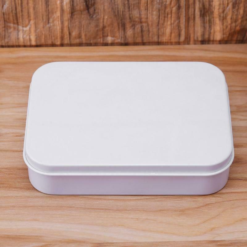 Storage Box Small Jewelry Candy Coin Key Pills Organizer Tin White Gifts Packing