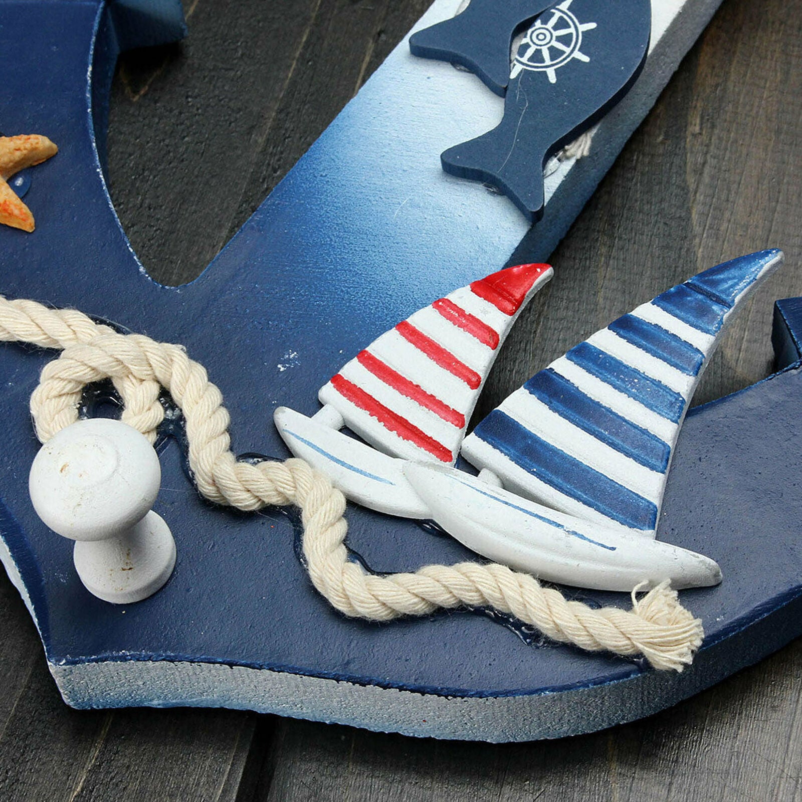 Anchor Maritime Decoration Wood Wall Hanging Hook Ship Sailboat Gift