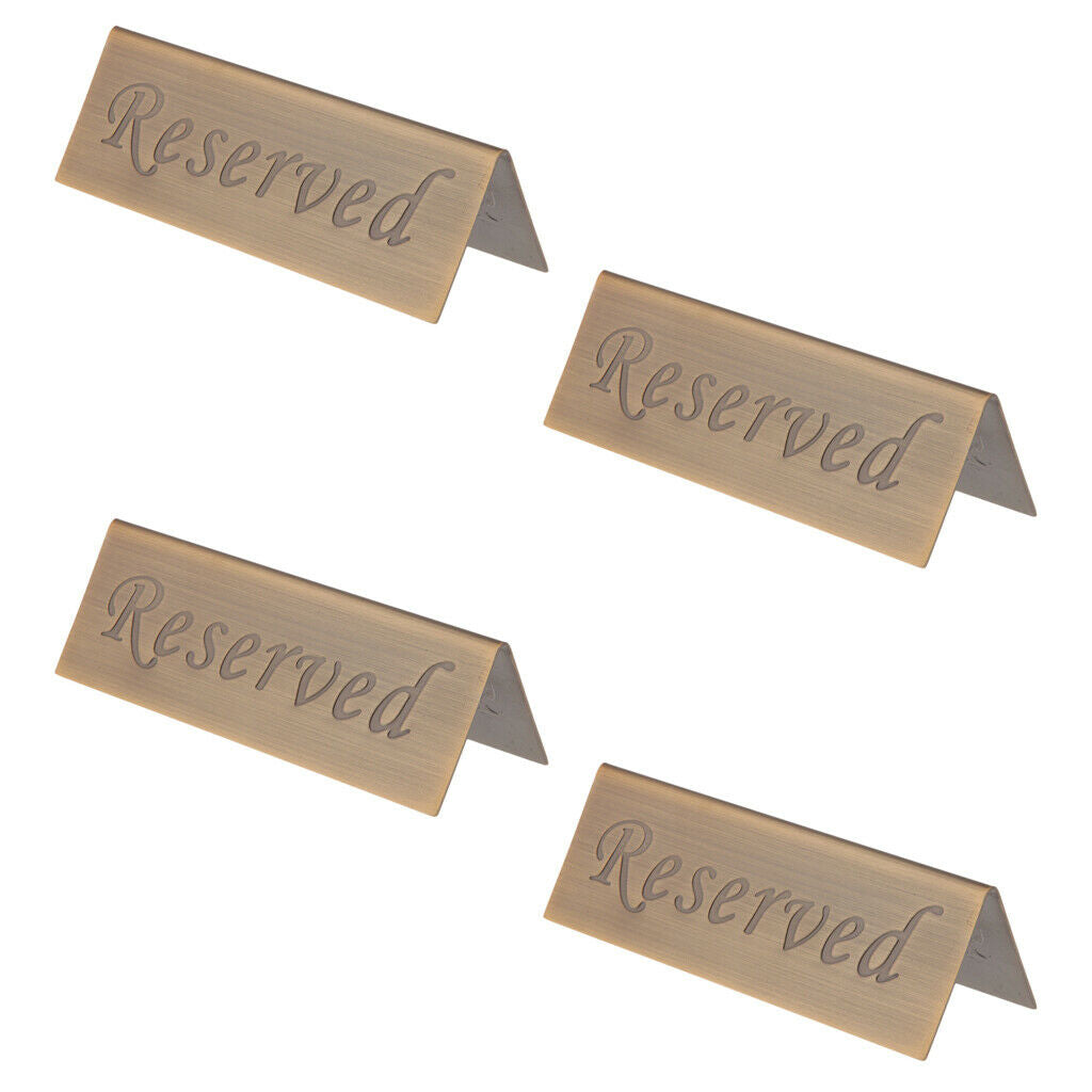 4pcs Stainless Steel Restaurant Reserved Holder Card Booked Stand Rack