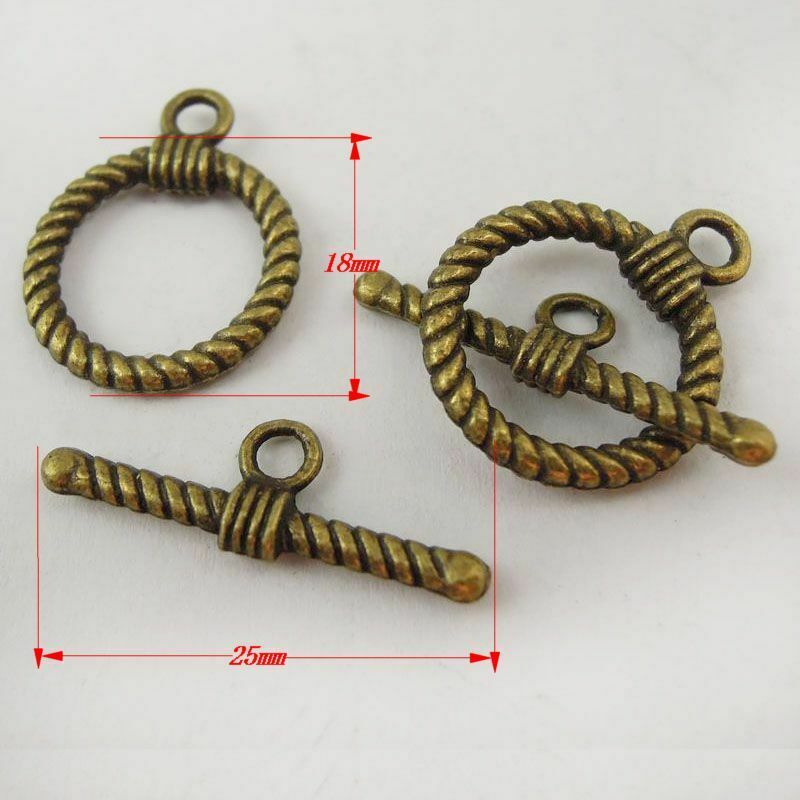 30 sets Antiqued Bronze Alloy OT Toggle Clasps Bracelet Pendant Connectors