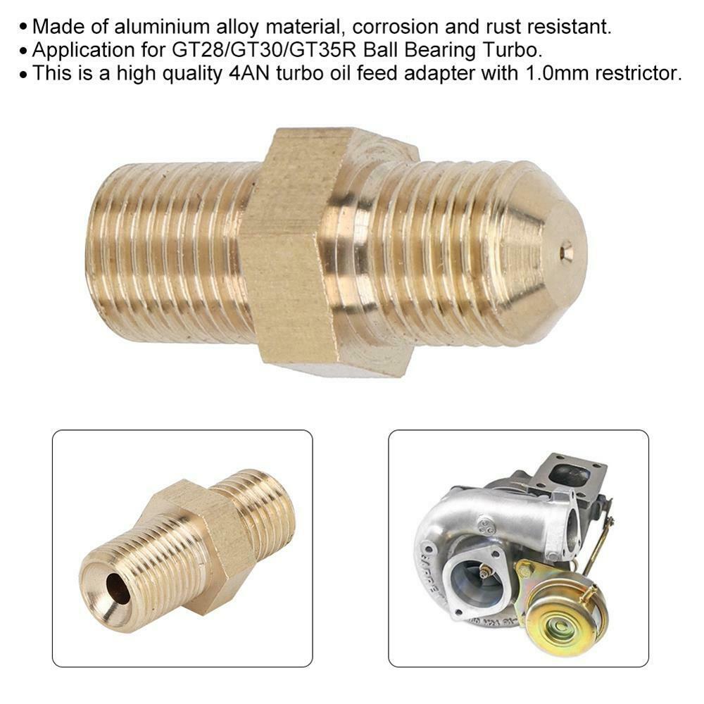 AN4 Oil Feed Restrictor Adapter 1.0mm Fitting GT28/GT30/GT35R Ball Bearing Turbo