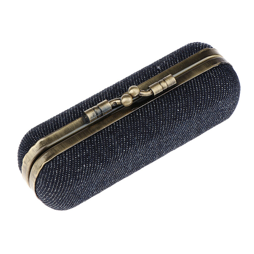 Lipstick Case Holder Box Organizer Bag with Mirror for Ladies Black Blue