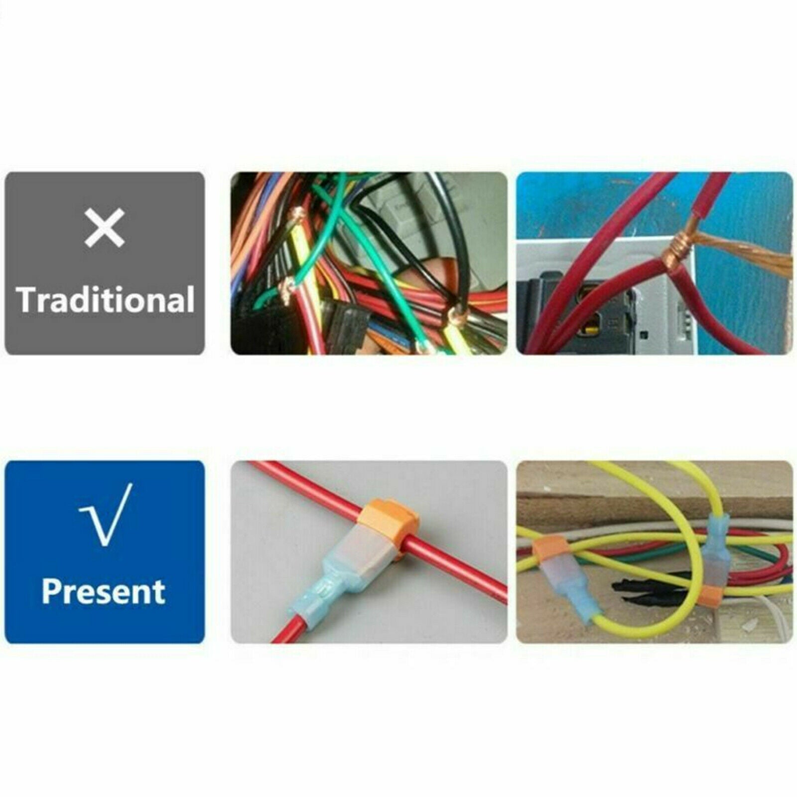 240pcs T Tap Quick Splice Connectors Male Disconnect Wire Crimp Terminals Kit CN