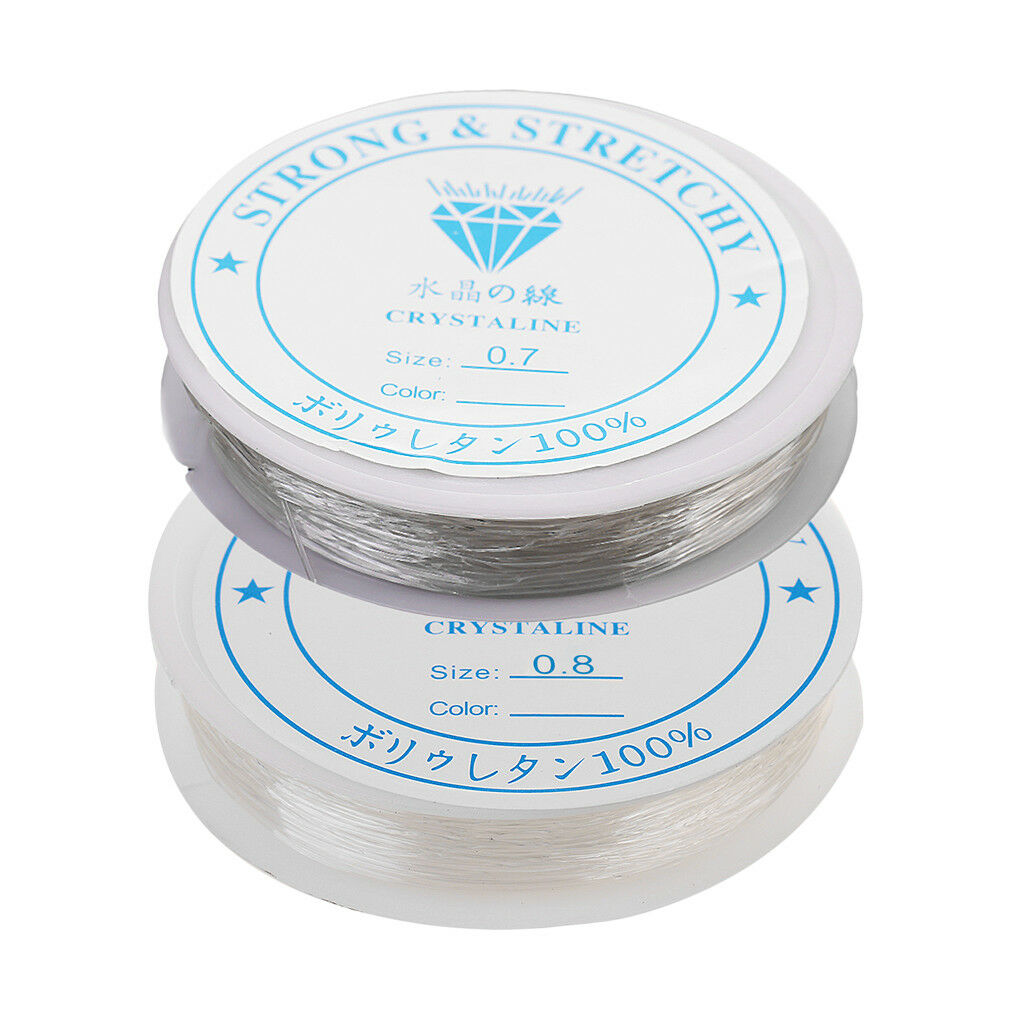 2 Rolls 10m Clear Elastic Stretch Thread Cord For Jewelry Making 0.7mm 0.8mm