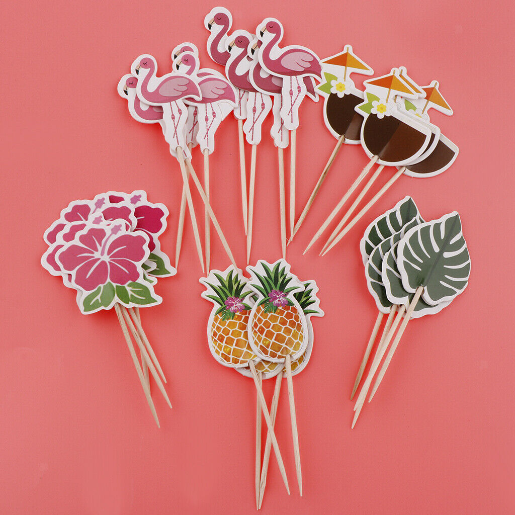 Set of 24 paper picks topper attachment plugs toothpicks with style