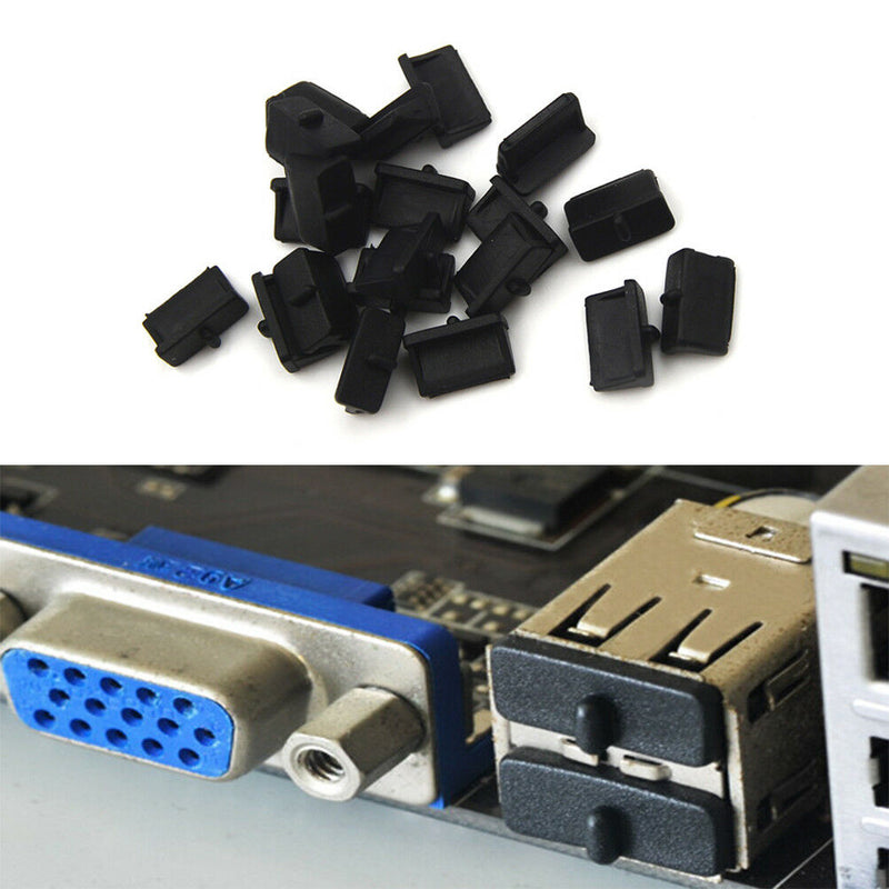 20pcs Soft Plastic USB Port Plug Cover Cap Anti Dust Protector for Female ~S Tt