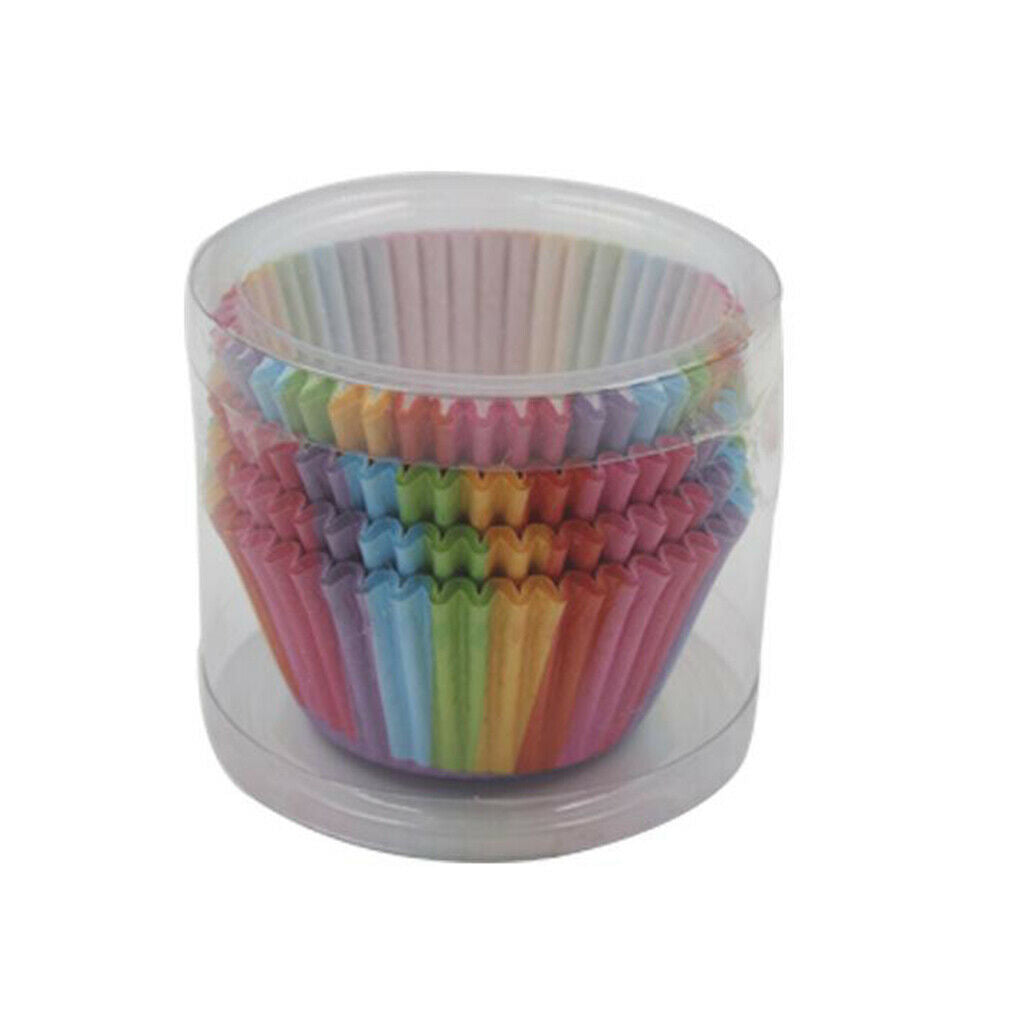 100 Pieces Rainbow Color Cupcake Baking Paper Cup Muffin Liners Standard Size