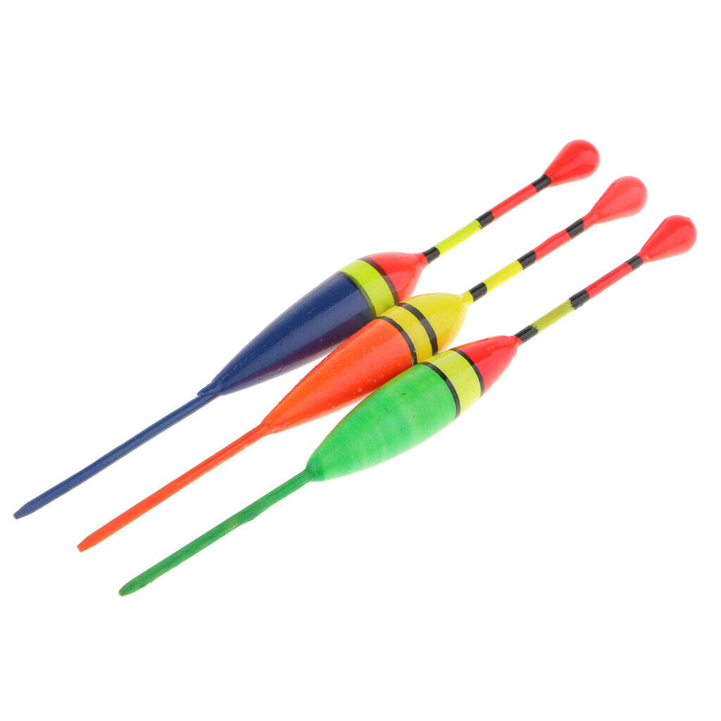 2X 12pcs Fishing Float Bobbers Wood Vertical Fishing Buoys Bait Indicators 11cm