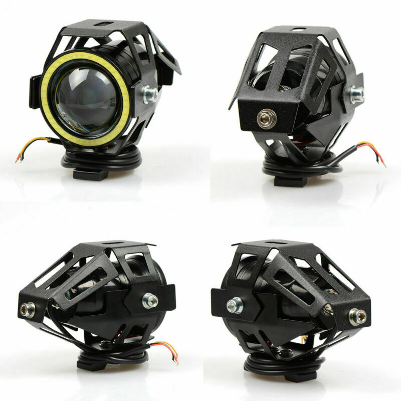 2PCS CREE LED 125W Motorcycle Headlights Driving Fog Lights Spot Lamp DRL+Switch