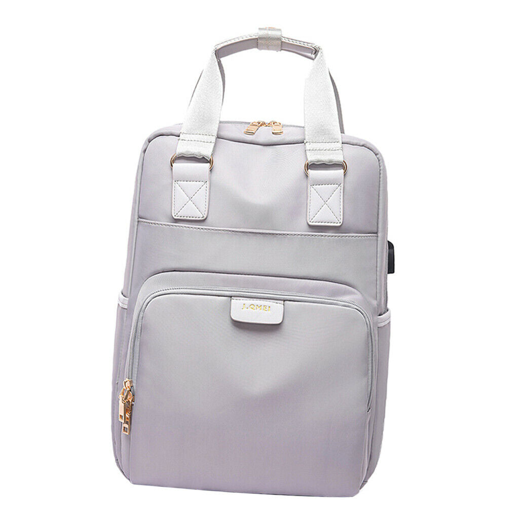 Compact Waterproof Laptop Backpack Roomy School Bag Shoulder Rucksack Gray L