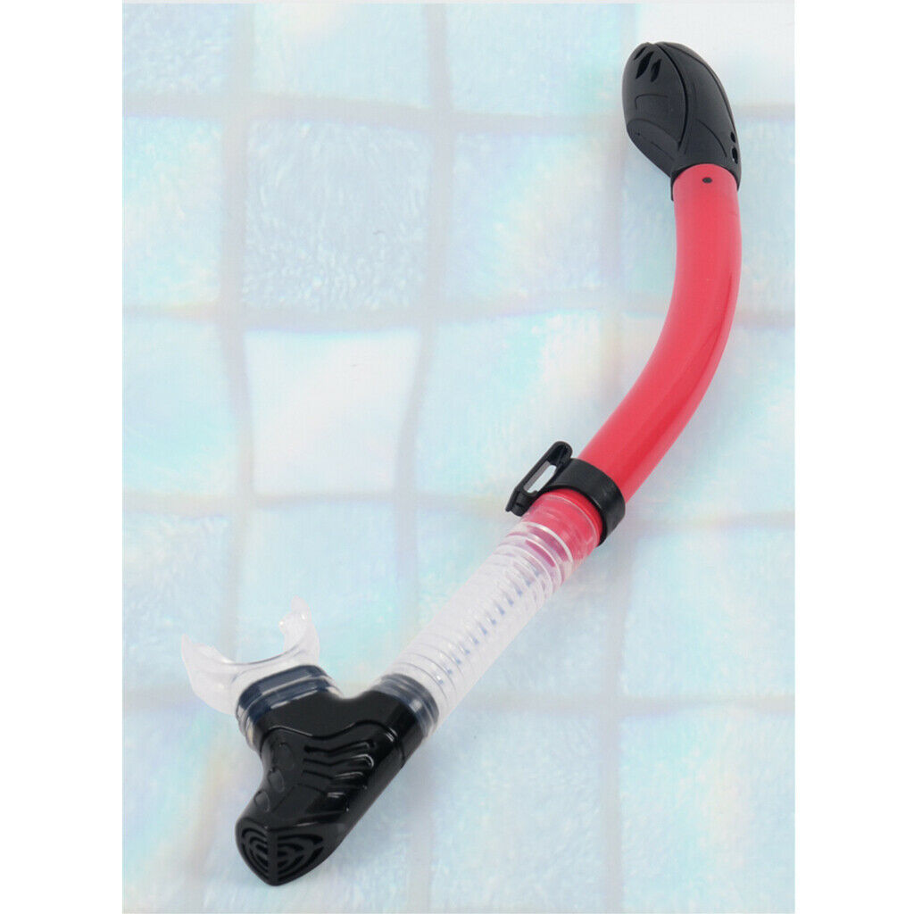 Full Dry Snorkel Tube Silicone Mouthpiece for Scuba Diving Snorkeling Red