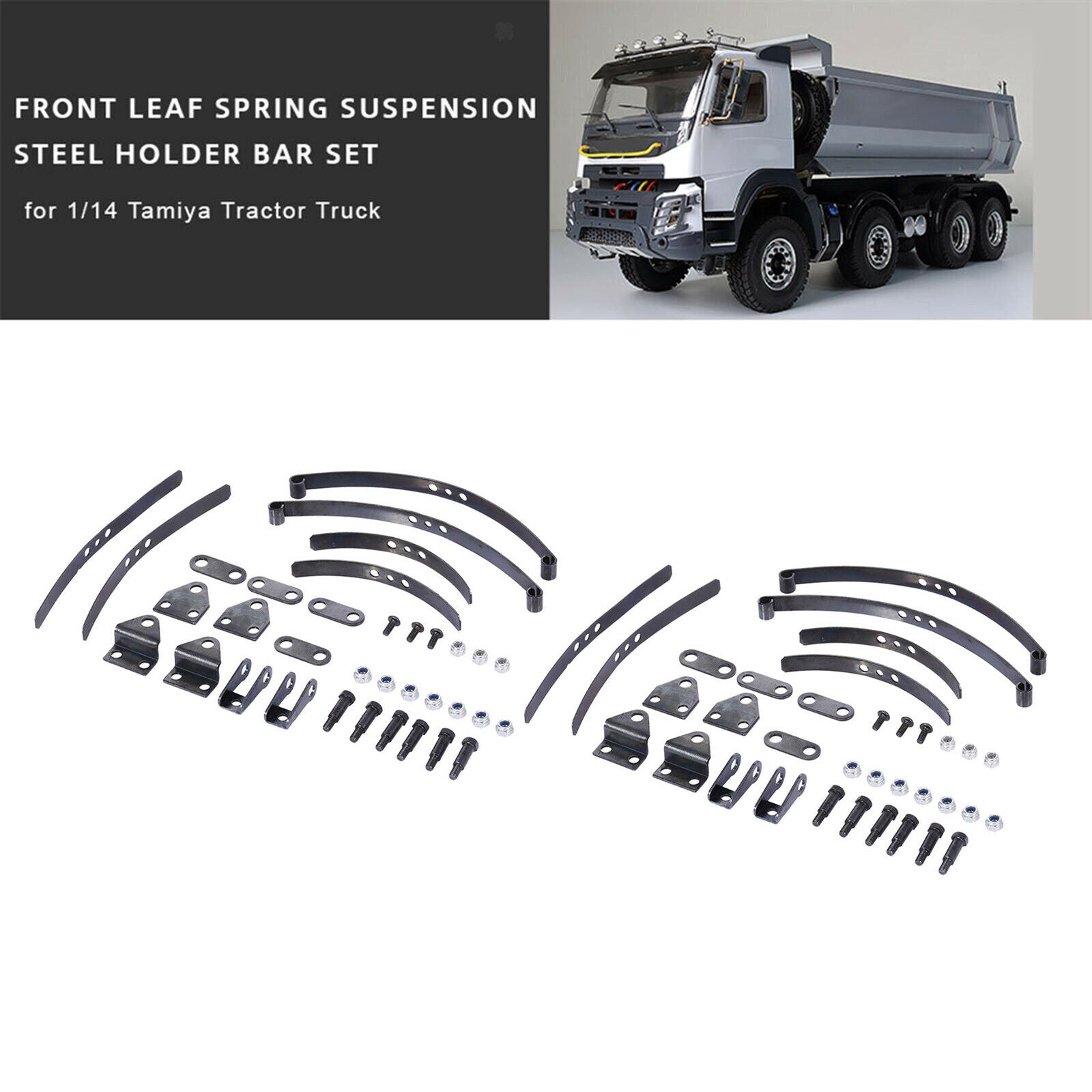 Metal Leaf Type Spring Suspension Bar Set for Tamiya 1/14 Scale RC Tractor