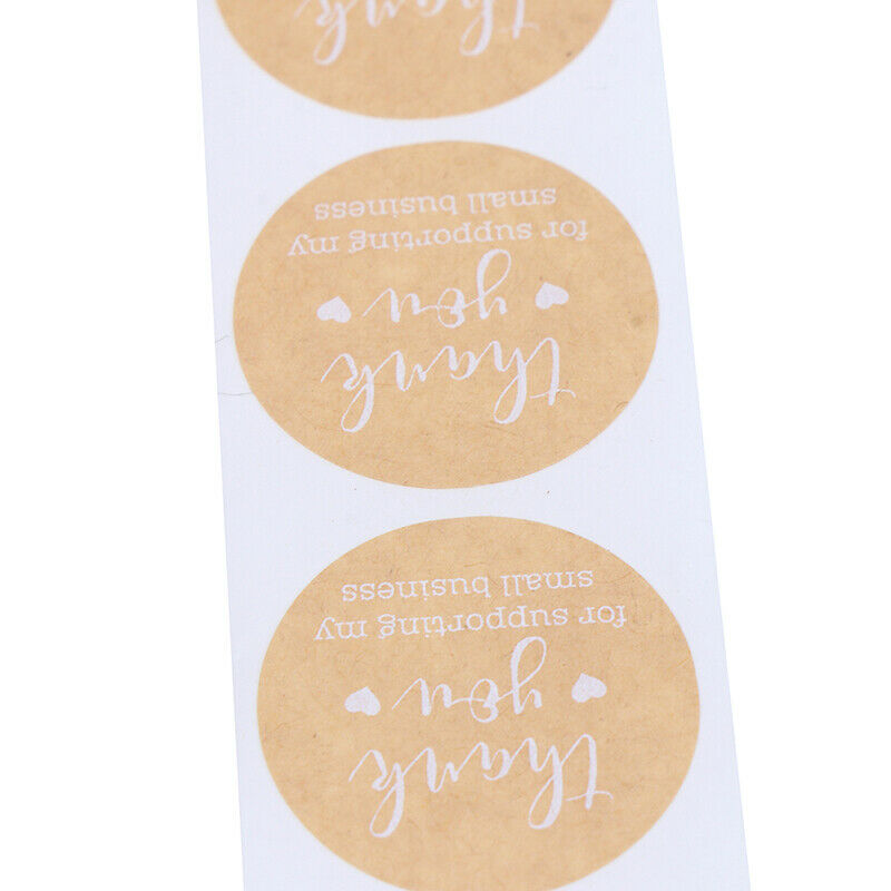 500pcs Thank You for Supporting My Business Kraft StickersRound Labels St.l8