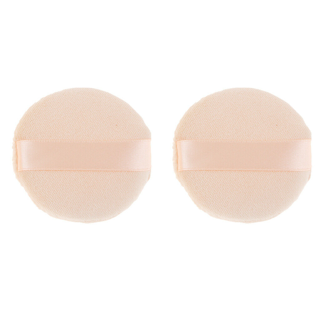 2pcs Soft Facial Applicator Cosmetic Beauty Flocking Powder Puff Makeup Tool