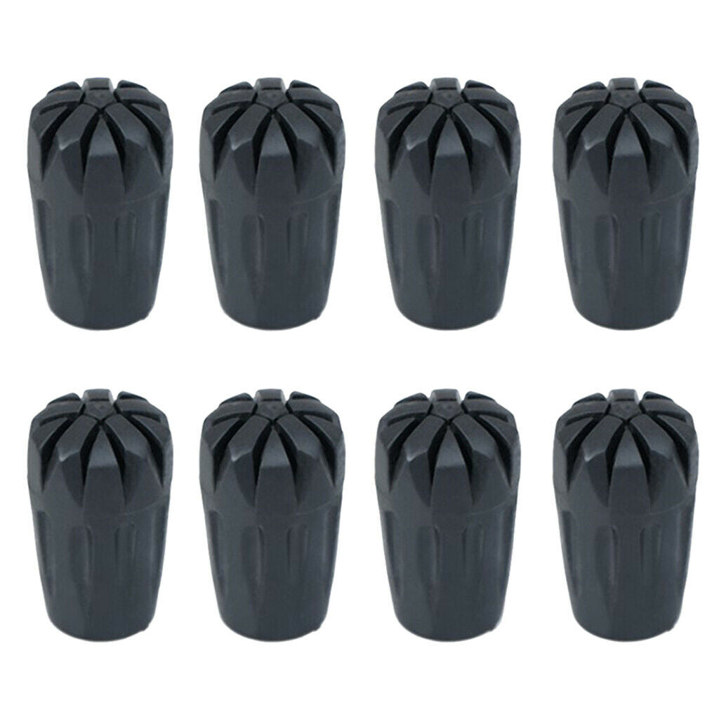 8 Pack Trekking Stick Tips Outdoor Mountaineering Pole   Replacement Black