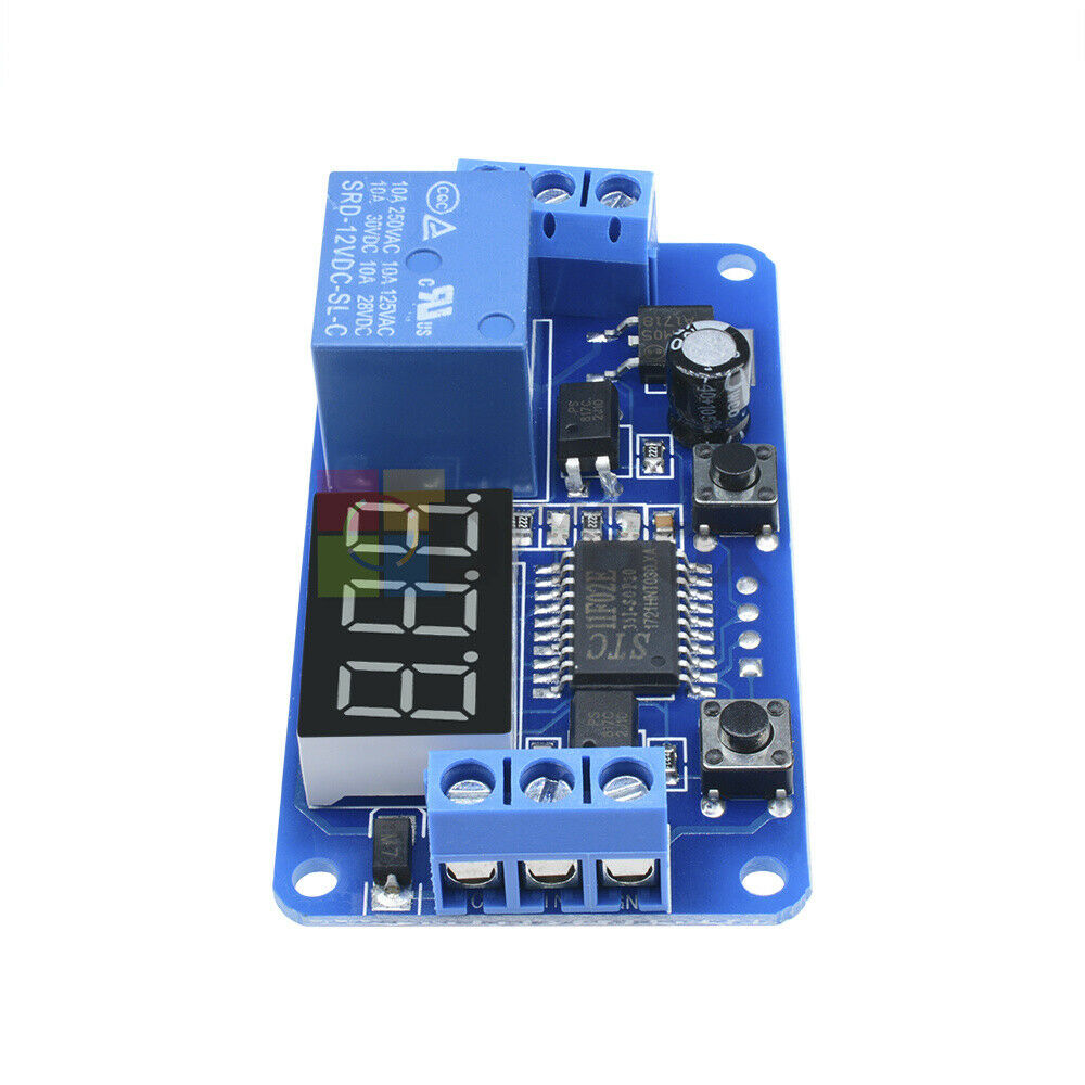 DC12V PLC Automation Digital Delay Relay Timer Control Switch LED Display Module