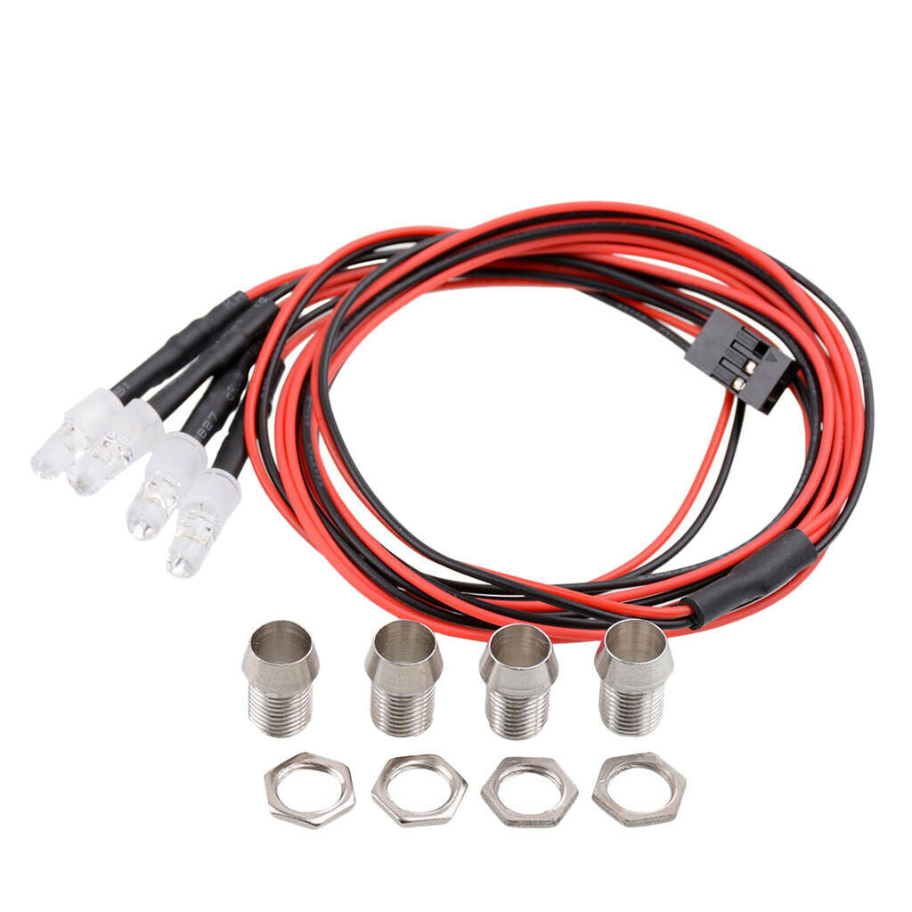 4pcs RC Red LED Lights Headlights Headlights for 1/5 1/8 1/10 1/12 1/16