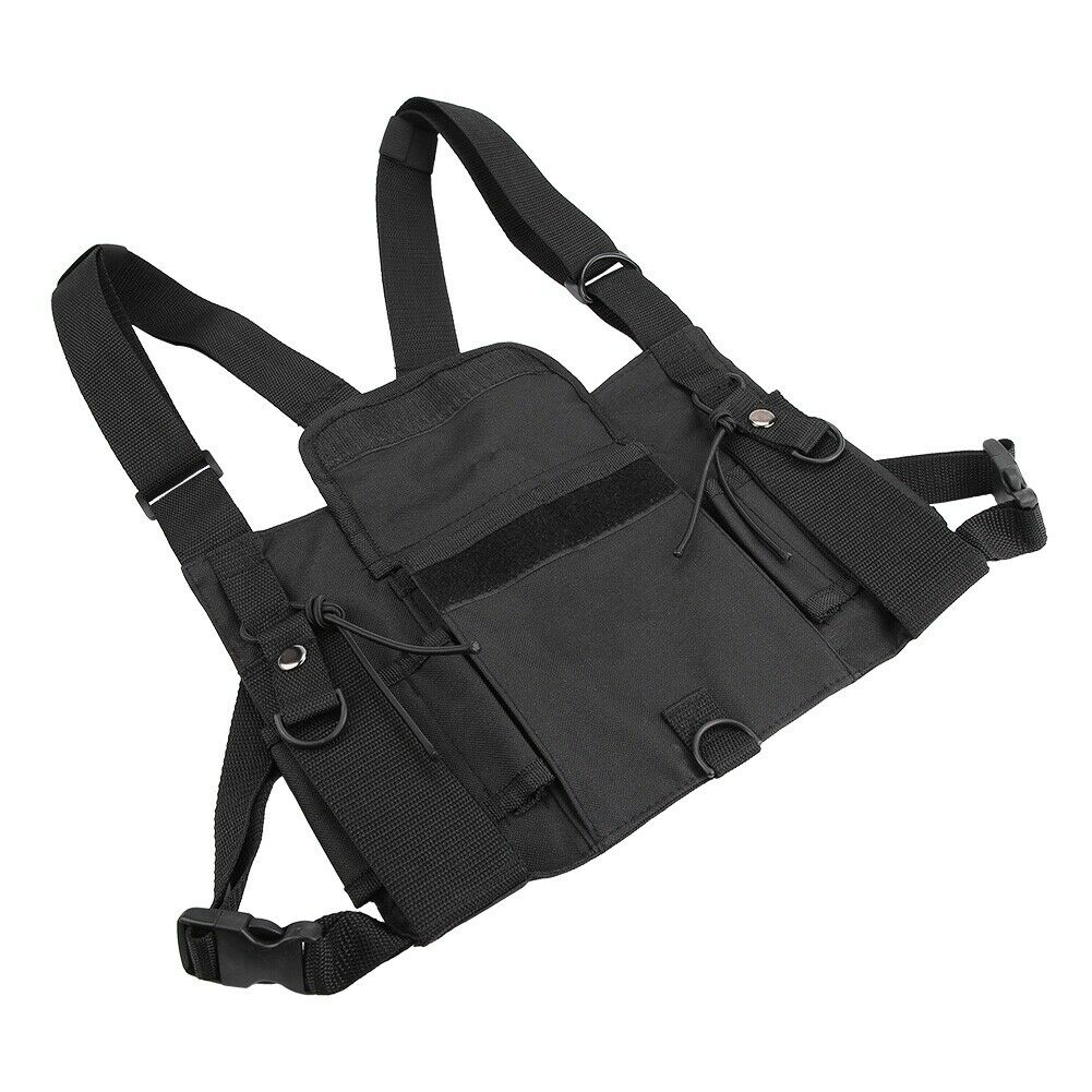 Universal Radio Pocket Harness Chest Rig Vest Hip Hop Vest Streetwear Bag