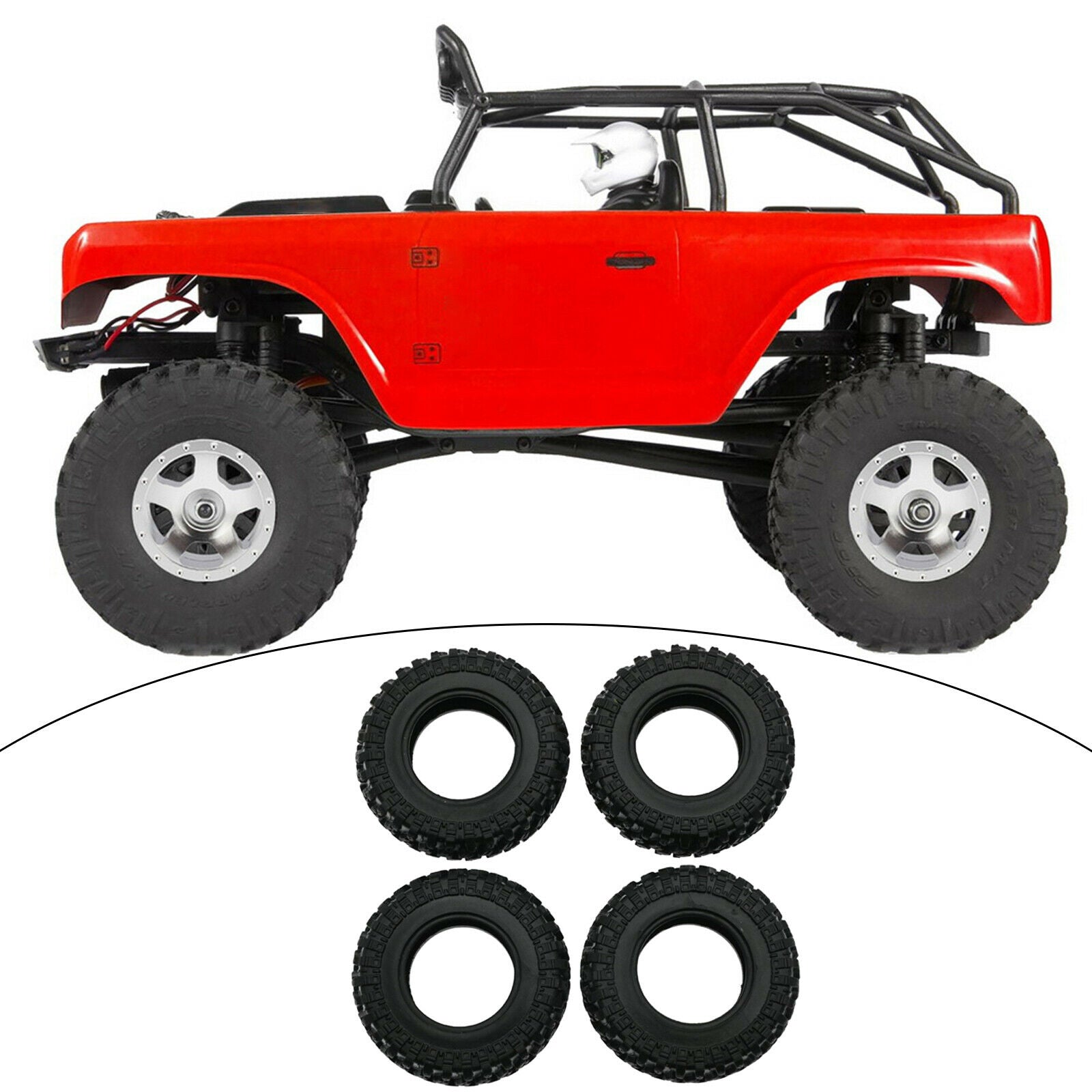 4Pack of 1:24 Tires for Axial SCX24 AXI90081 Crawler Buggy Replacement Parts