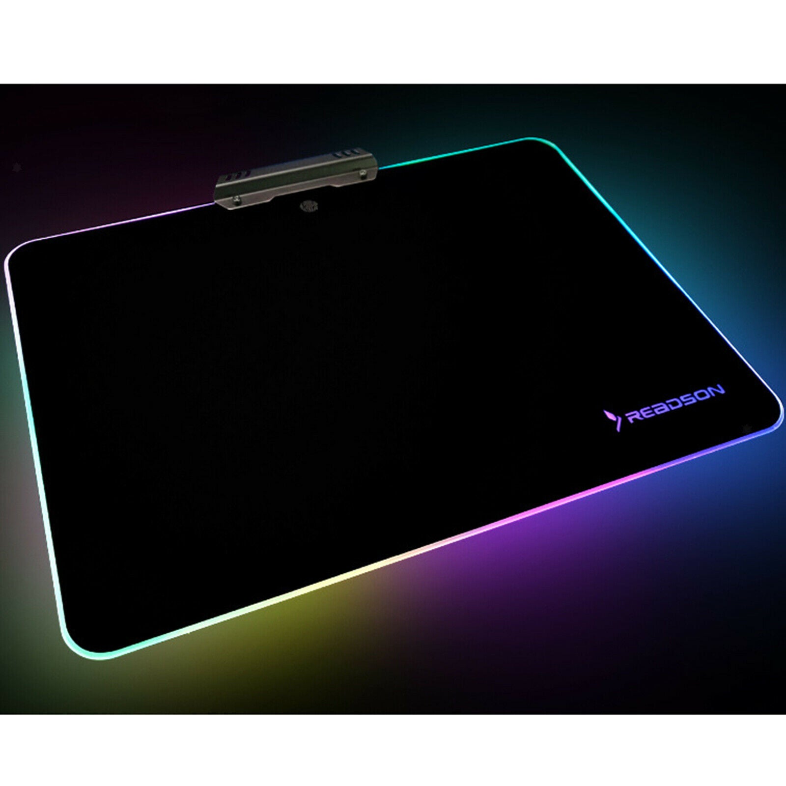 RGB Metal Mouse Pad Rubber Base Mouse Mat with Backlit Waterproof Surface