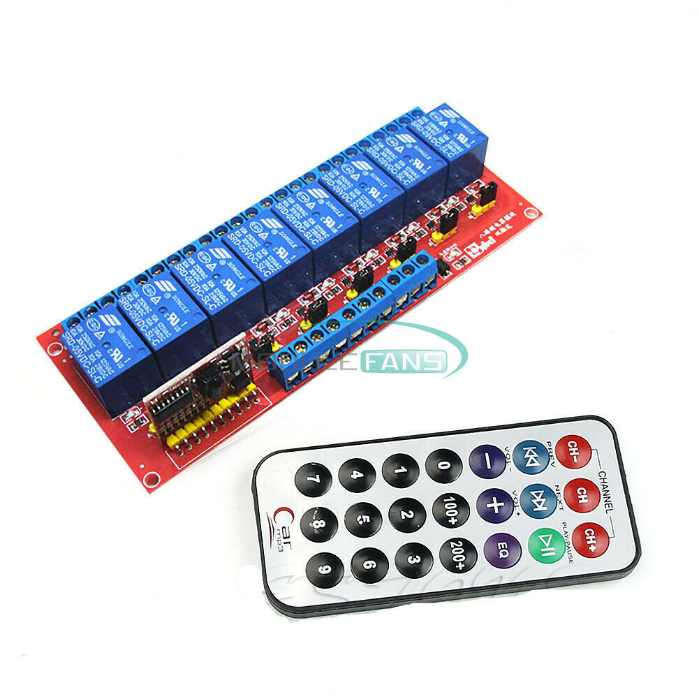 Multi-function Infrared Remote Control 8-Channel Relay Module 5V Bidirectional M