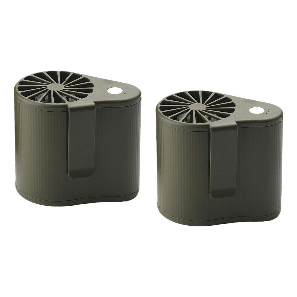 2x Mini Fan Personal Summer Air Conditioning Fan for Fishing Camping Hiking