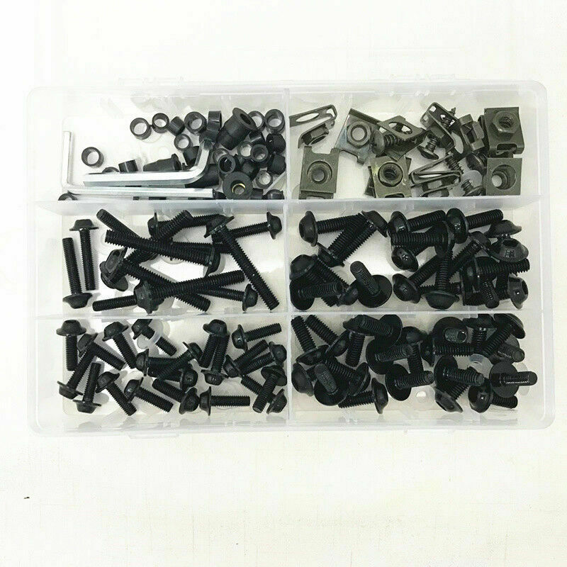 177x Motorbike Fairing Bolt Kit Body Work Screw Spire Screw Spring Nut Universal