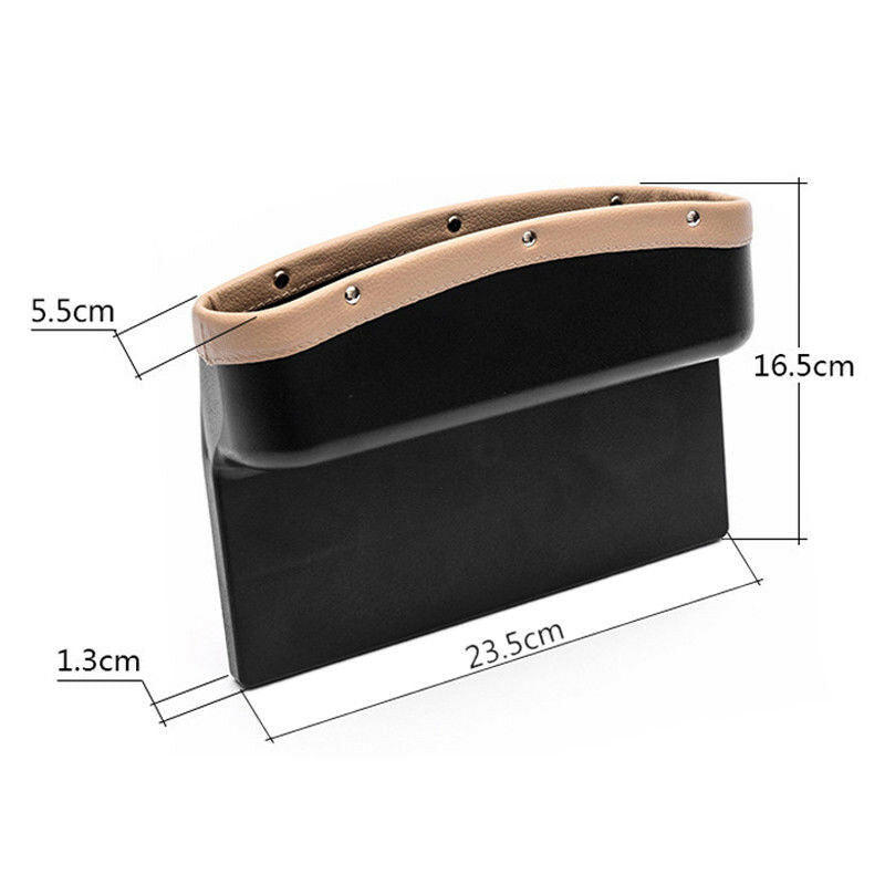 Car Seat Slit Crevice Pocket Storage Organizer Catch Catcher Holder Box  Leather