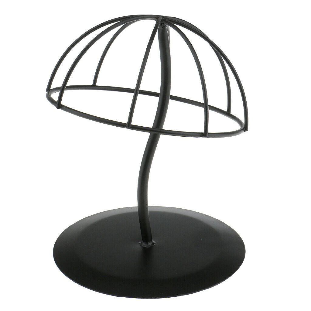 Iron Hat Cap Storage Display Holder Hair Wigs Rack Shelf Stand Tool Black S