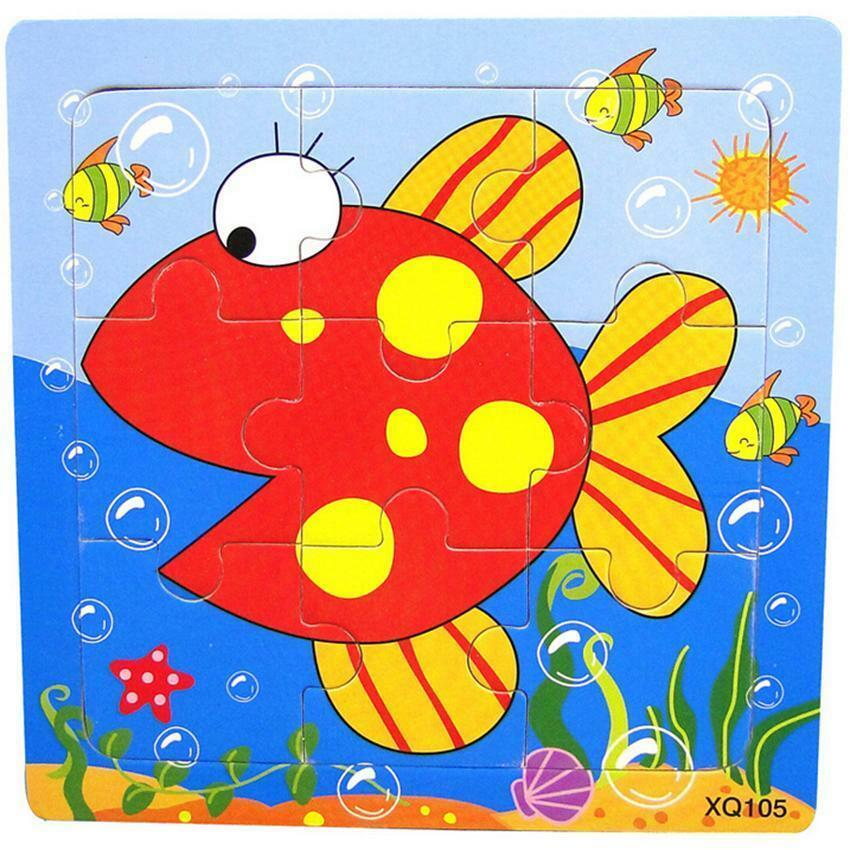 Hot Puzzle Jigsaw Wooden Toys Kids Children Educational Cartoon Animal Puzzles