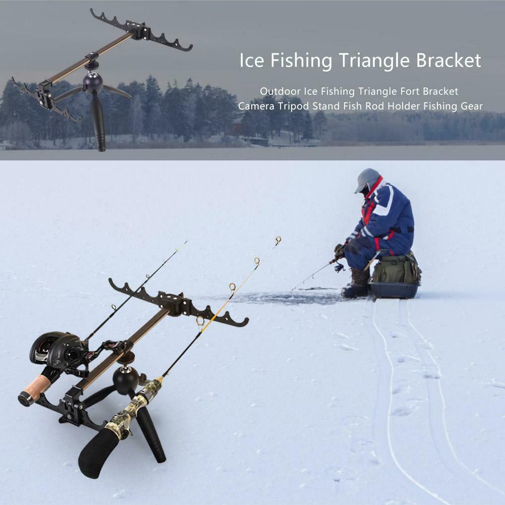 Ice Fishing Triangle Bracket Camera Tripod Fish Rod Holder Fishing Gear @