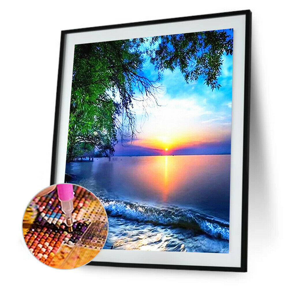 Full Square Drill Mosaic DIY Sunrise 5D Diamond Painting Poster Art Home Decor @