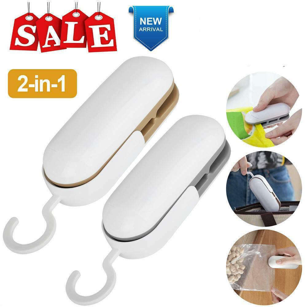 Mini 2in-1 Portable Heat Sealing Machine Impulse Seal Packing Plastic Bag Sealer