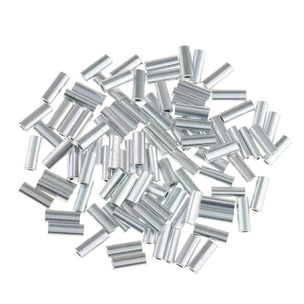 200 Pieces Mini Aluminum Oval Crimp Kit, 10 mm Length Single Crimp Sleeve Set