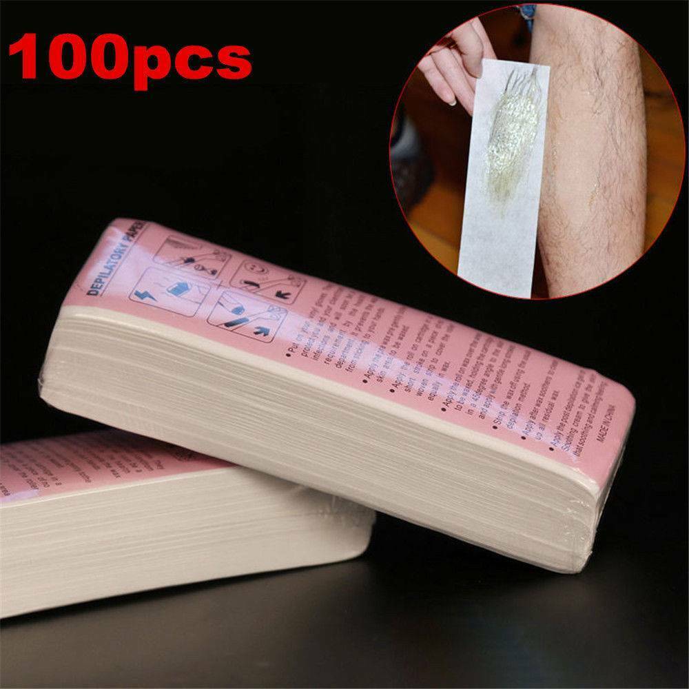 100 PCS Hair Removal Paper Depilatory Waxing Paper Strips Salon Spa Tool