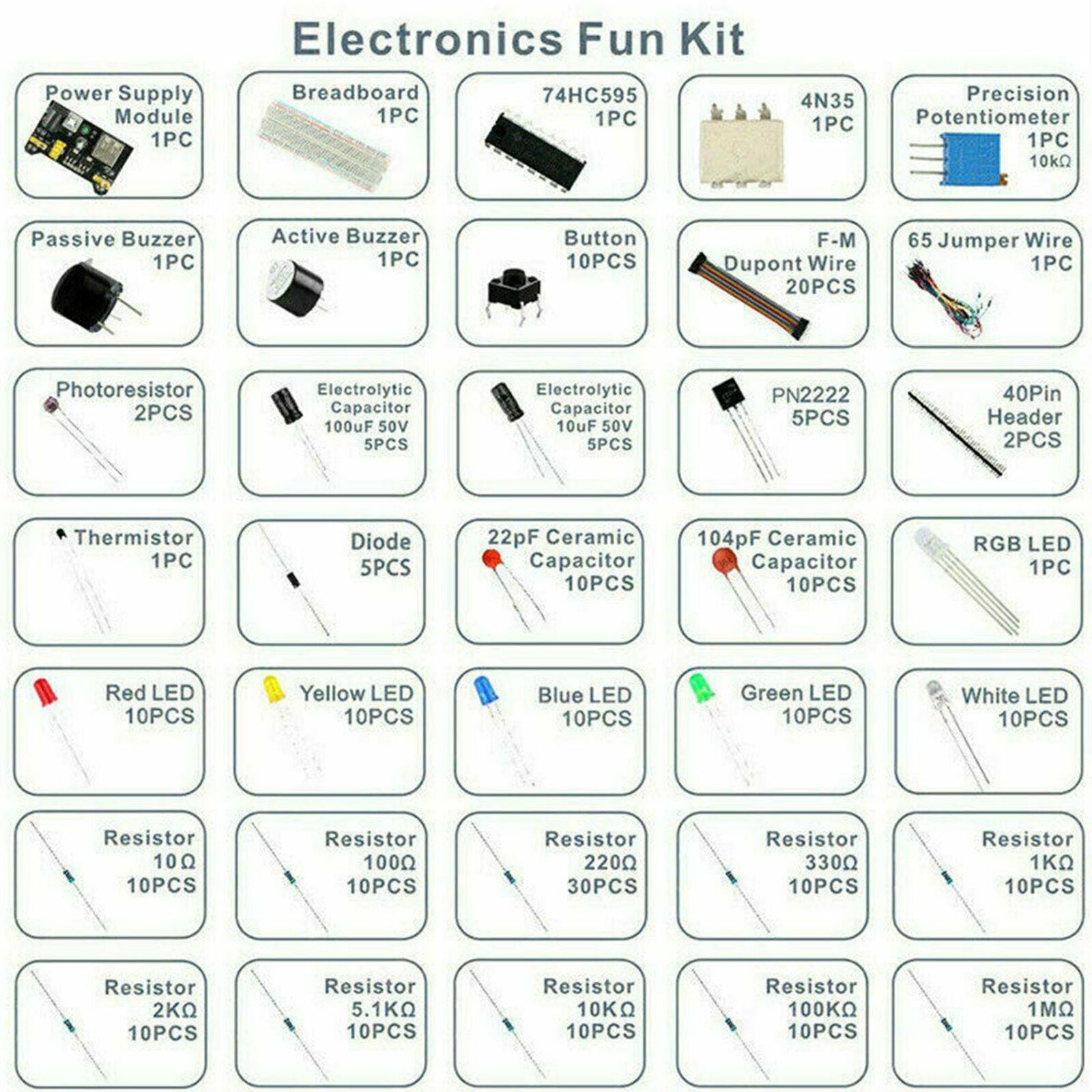 1 Set 830 Breadboard Cable Resistor Electronic Component Starter For Arduino