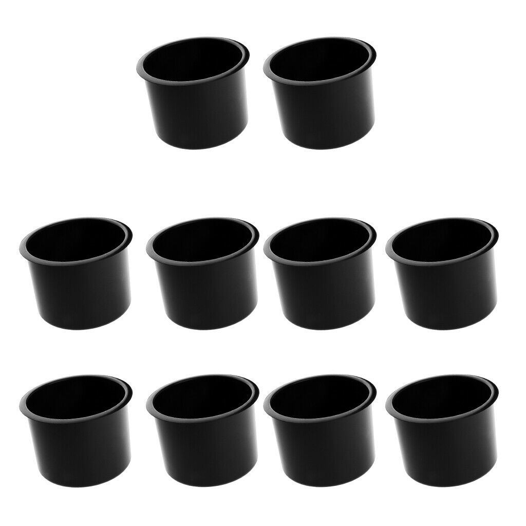10pcs Plastic Cup Drink Holder for Marine Boat Car Truck Camper RV Black